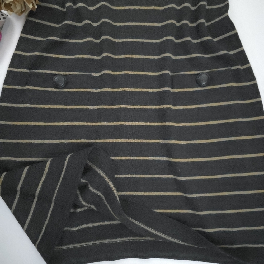 Jessica Howard Black and Gold Striped Dress Size M - Picture 3 of 6